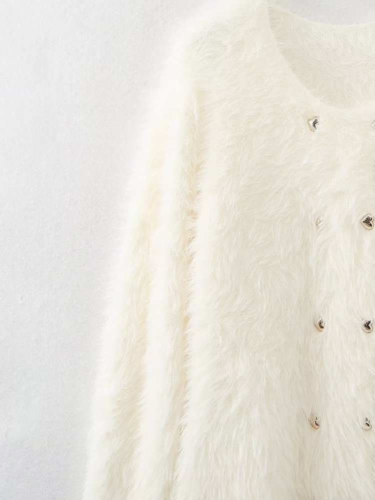 Gentle Mink Fur Sweater Coat: ’s Winter Knit Cardigan
