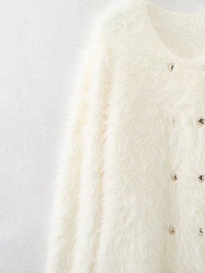 Gentle Mink Fur Sweater Coat: ’s Winter Knit Cardigan