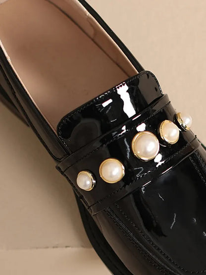 Round-toe Split-joint Loafers