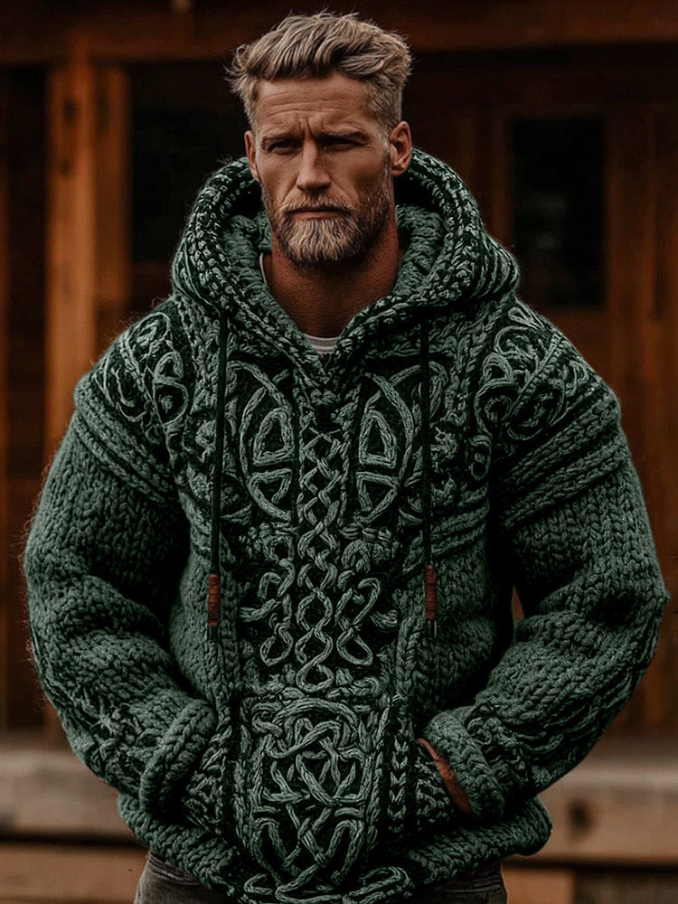 Men's Viking Celtic Knot Cozy Casual Hooded Sweater artswardrobe