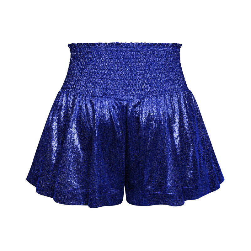 Choose to Sparkle Metallic Shorts - Blue