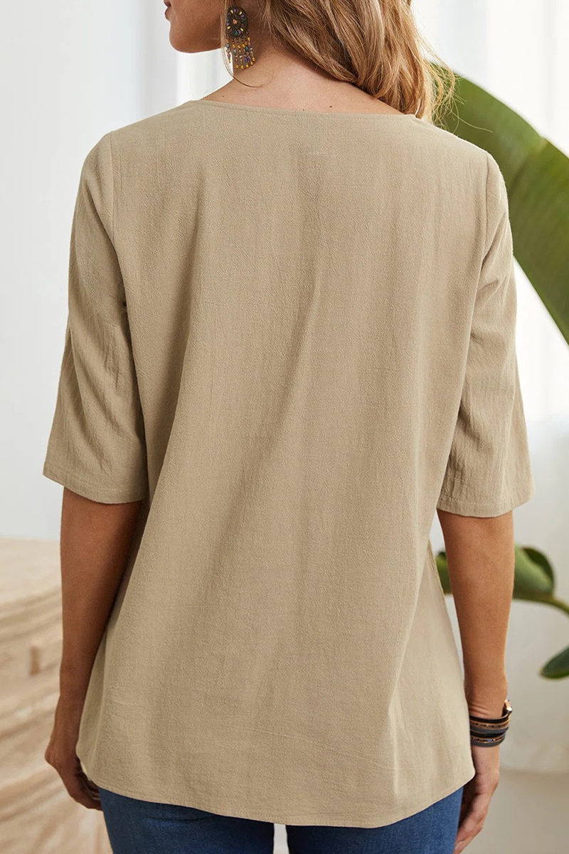 Slit O Neck T-shirts(6 Colors)