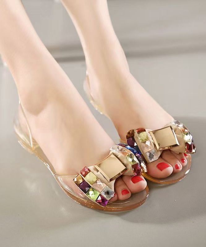 New Black Water Diamond Flat Bottom Fish Mouth Sandals Ag1005