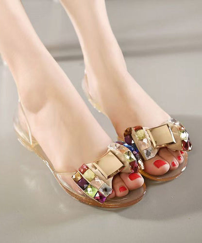New Black Water Diamond Flat Bottom Fish Mouth Sandals Ag1005