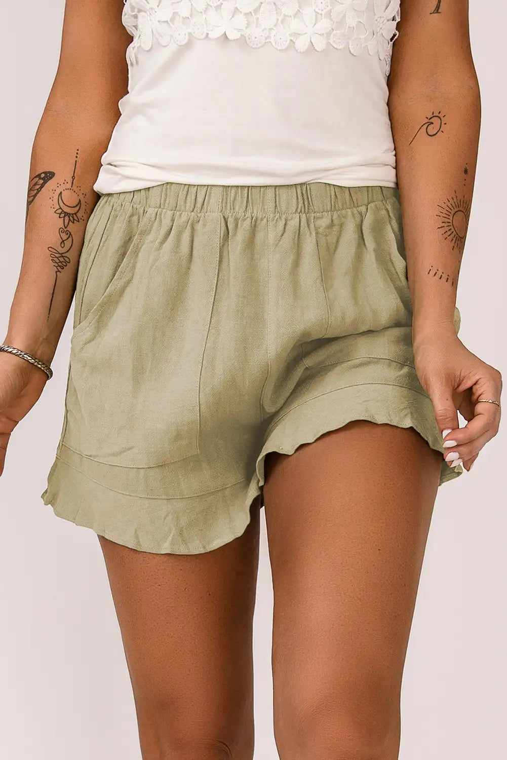 Apricot Ruffle Shorts