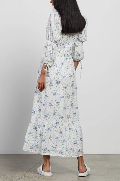 Square Collar Midi Dress