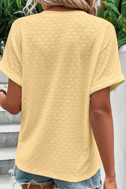 Buttons V Neck T-shirts(10 Colors)