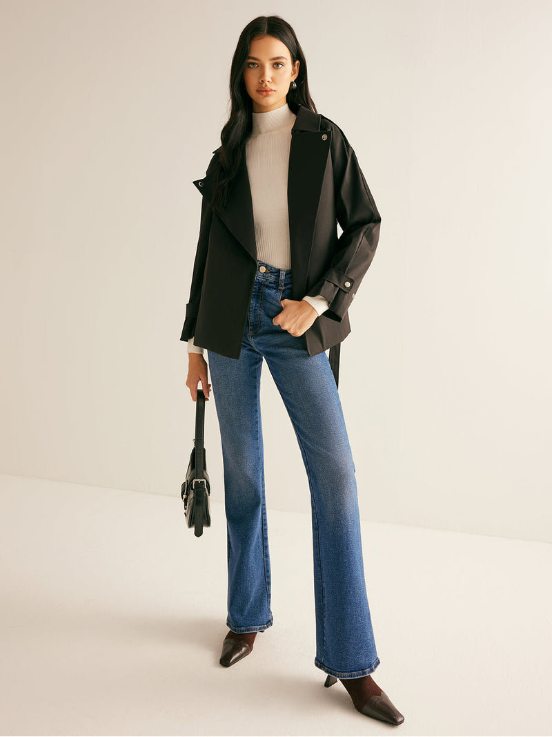 Lapel Belted Trench Coat
