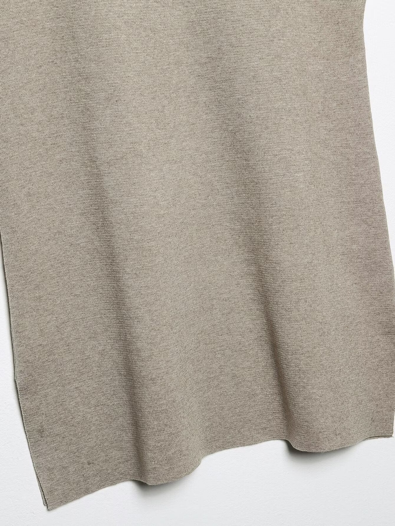 French Suit Sleeveless Round Neck Pullover Side Slit Sweater High Waist Pants