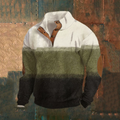 Men's Vintage Color Print Buttons Casual Sweatshirt elevenforest