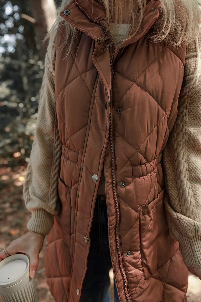 Quilted Coffee Puffer Vest