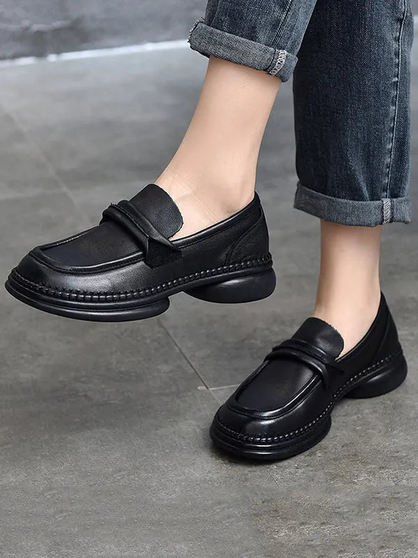 Round-toe Color Square-toe Shoes