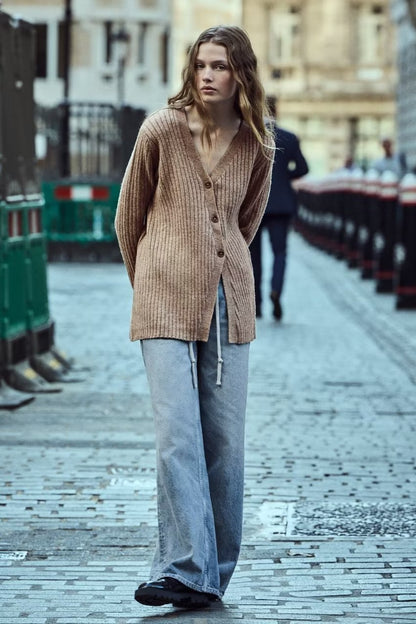 Fall Clothing Fashionable Knitted Cardigan Sweater Coat