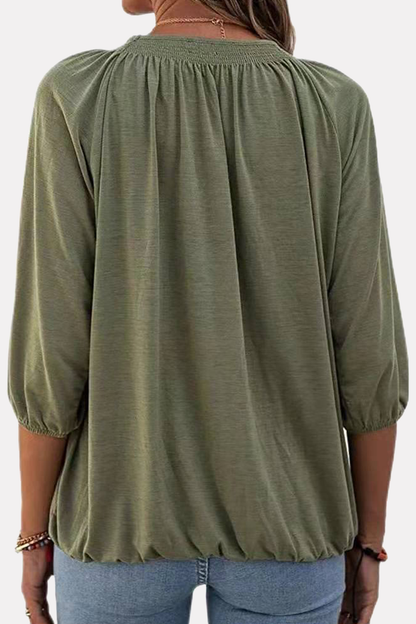 Split Joint Fold O Neck T-shirts