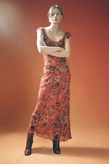 Alison Printed U-neck Maxi Dress