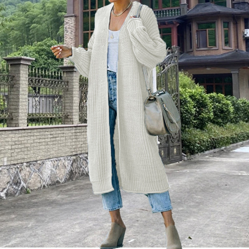 Vintage Long Sleeve Sweater Solid Color Cardigan elevenforest