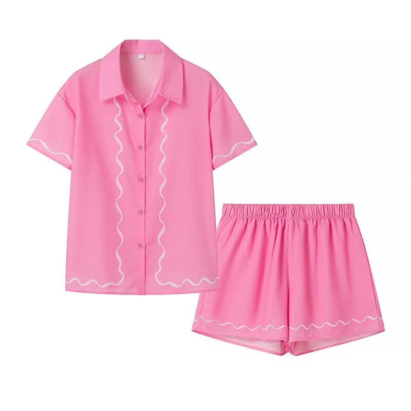 Summer Collared Short Cardigan Shirt Two Piece Suit – and Comfortable