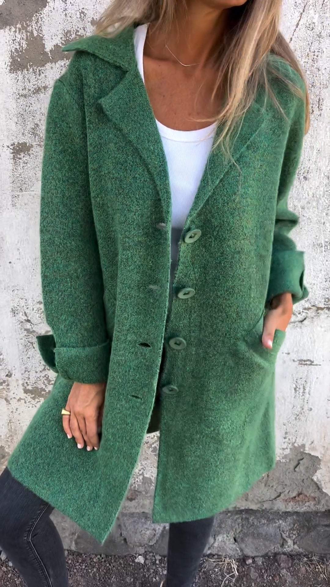 Lapel Single-breasted Long Coat
