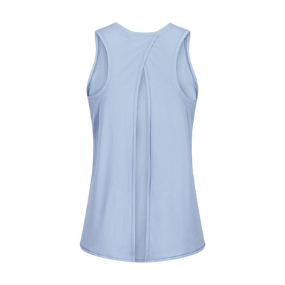 Spring Summer Nude Feel Skin Friendly Lace-up Vest Bow Beauty Back Loose Breathable Running Sports Blouse