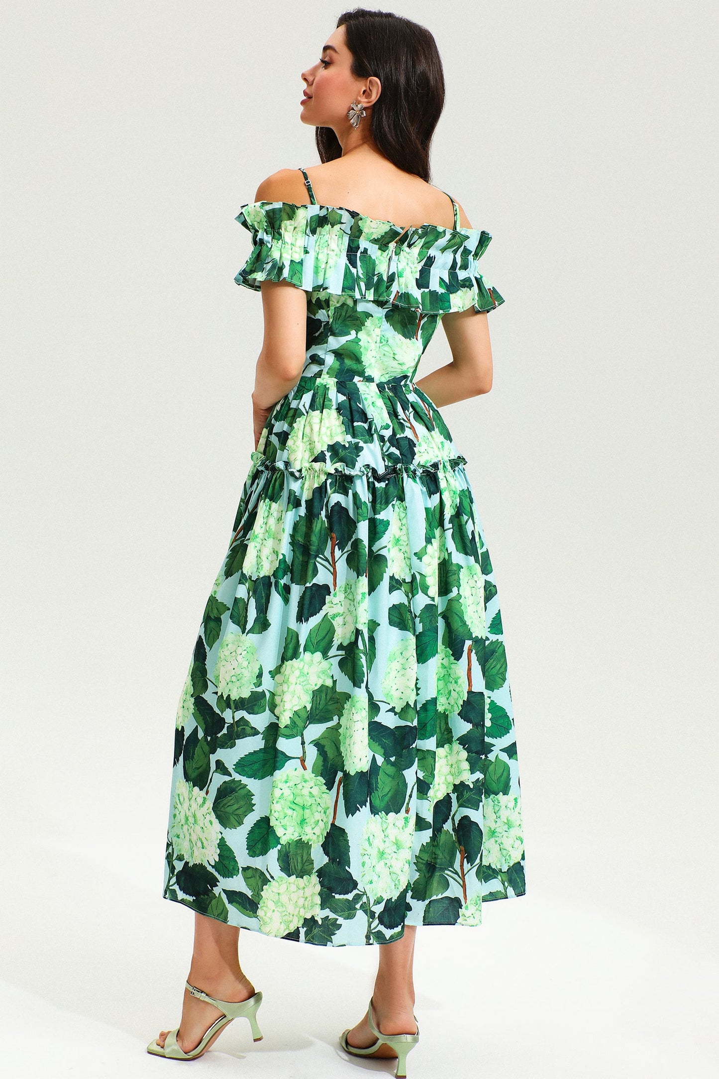 Printed Off-shoulder Maxi Dress