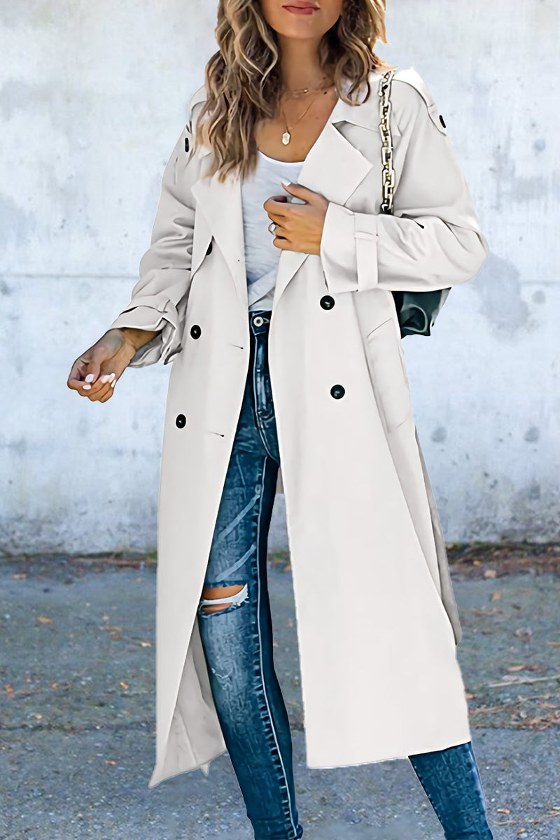 Work Patchwork Turndown Collar Outerwear