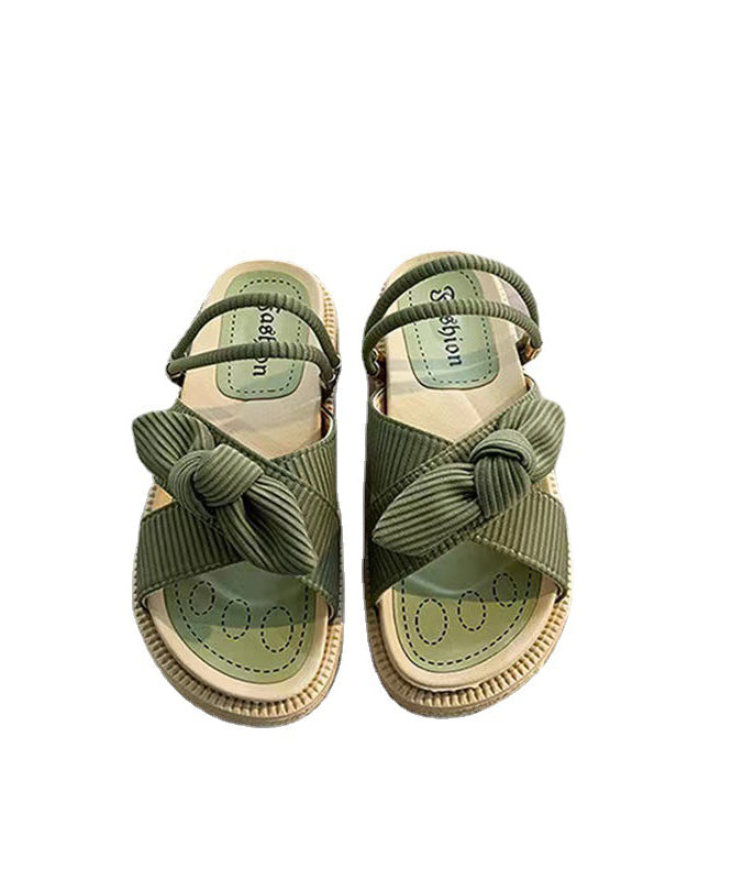 Green Platform Stylish Splicing Slide Sandals Peep Toe Uu015