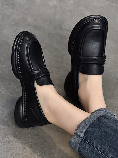 Round-toe Color Square-toe Shoes