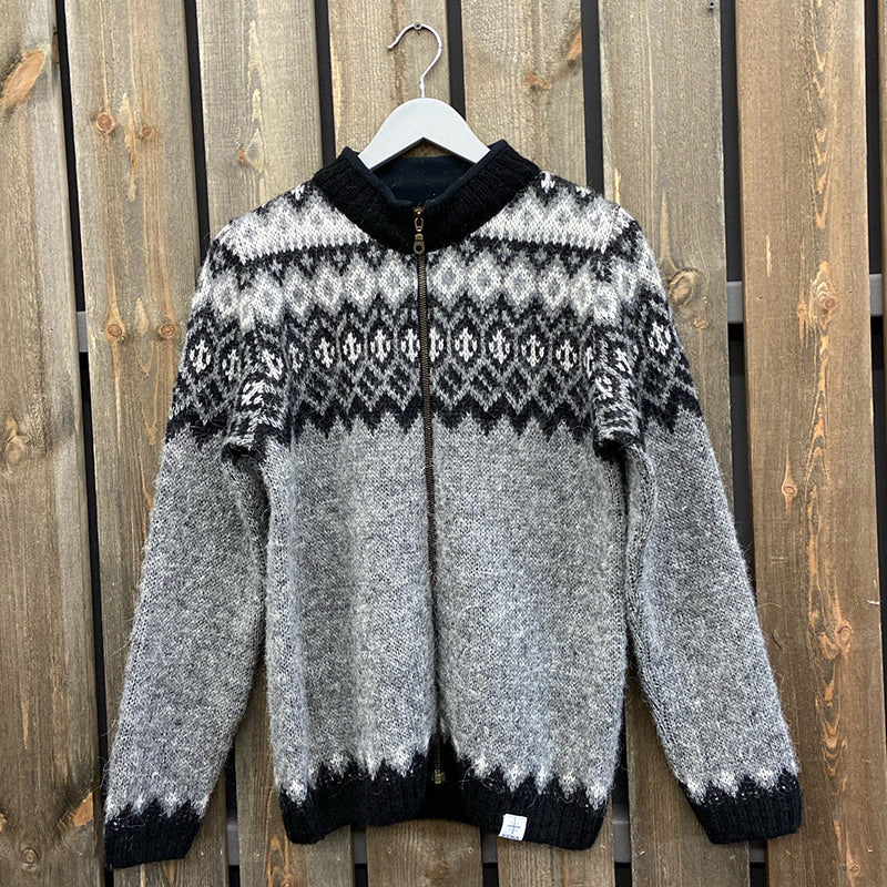 Mens Vintage Fair Isle Knitted Cardigan Sweater elevenforest