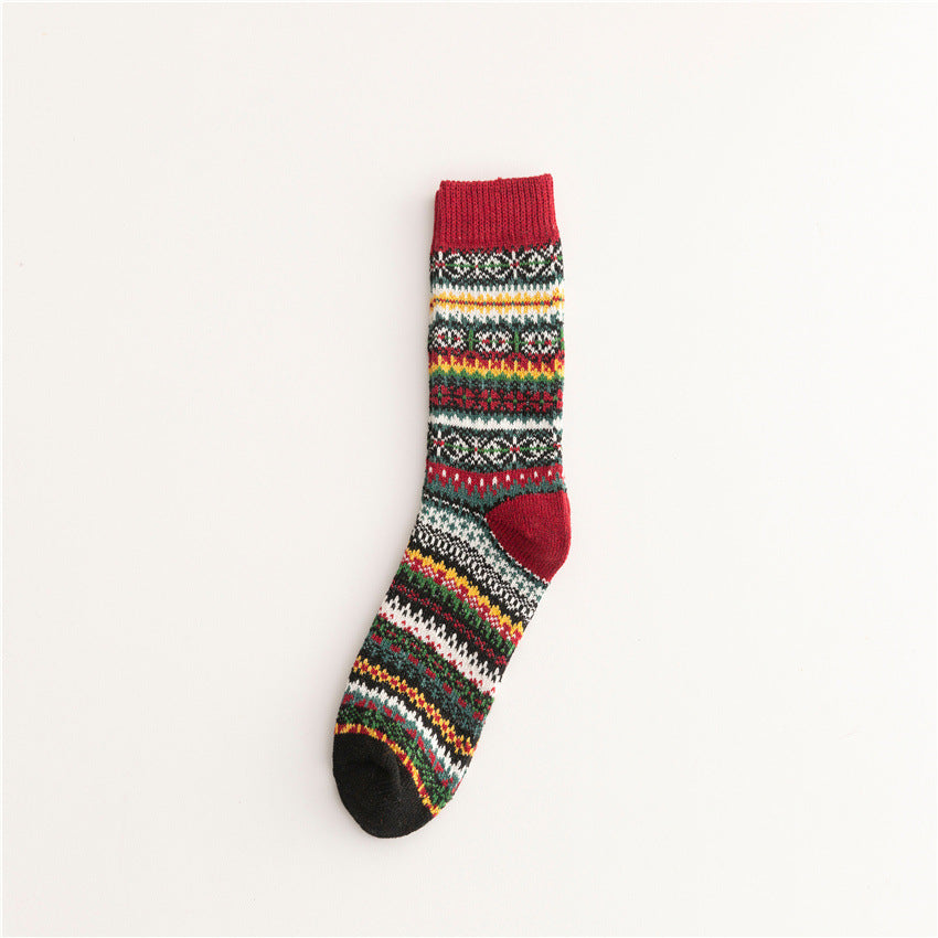 Soft Warm Retro Tribal Color Block Socks artswardrobe