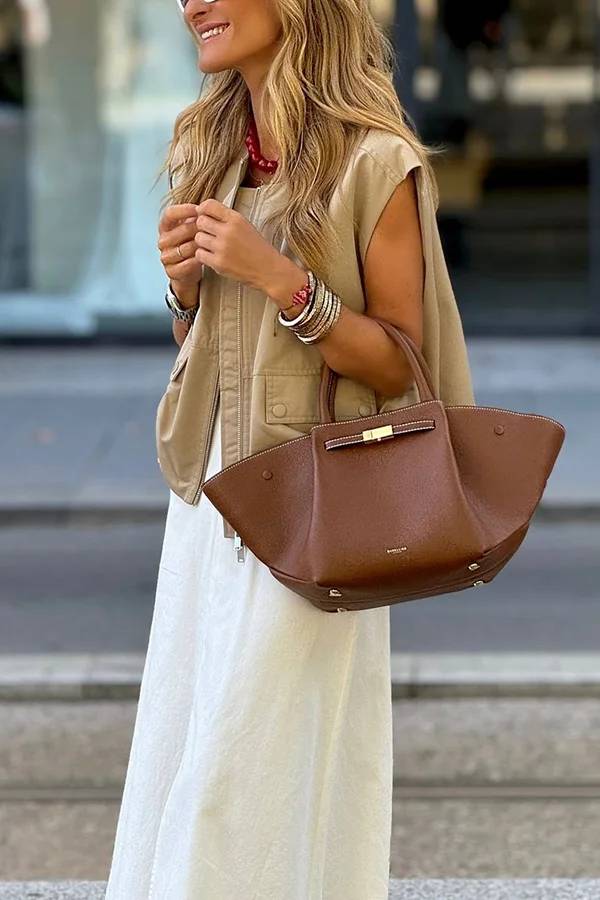 Fashionable Loose Sleeveless Pocket Vest