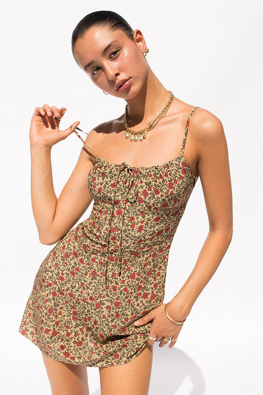 Cami Lace Up Mini Dress