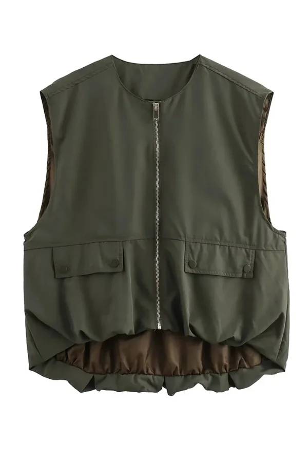 Fashionable Loose Sleeveless Pocket Vest