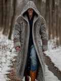 Men's Viking Celtic Knot Art Pocket Mid-length Cardigan Sweater artswardrobe