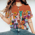 Comstylish Smile Cute Dogs Photo Printed Casual T-Shirt