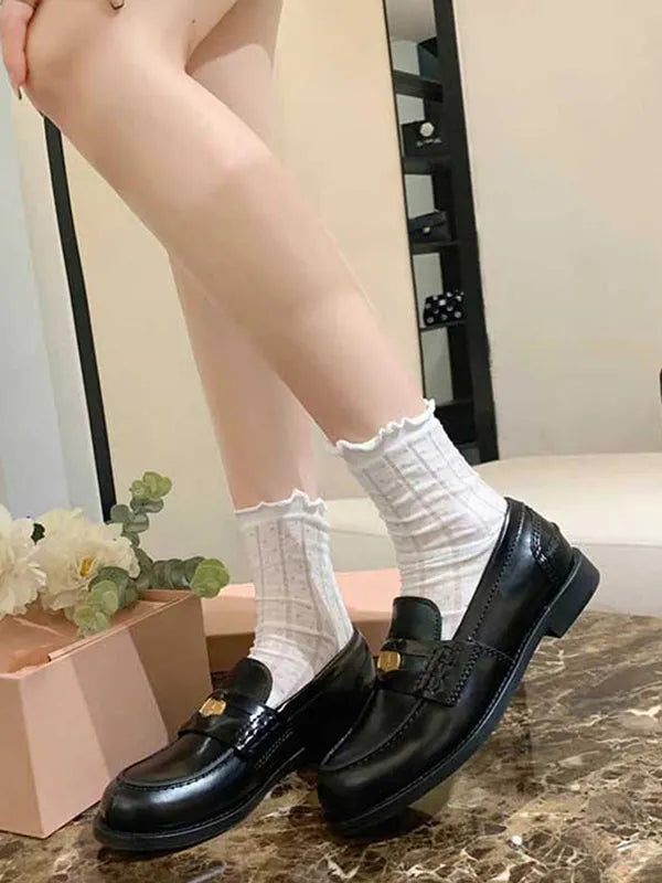 Round-toe Split-joint Loafers
