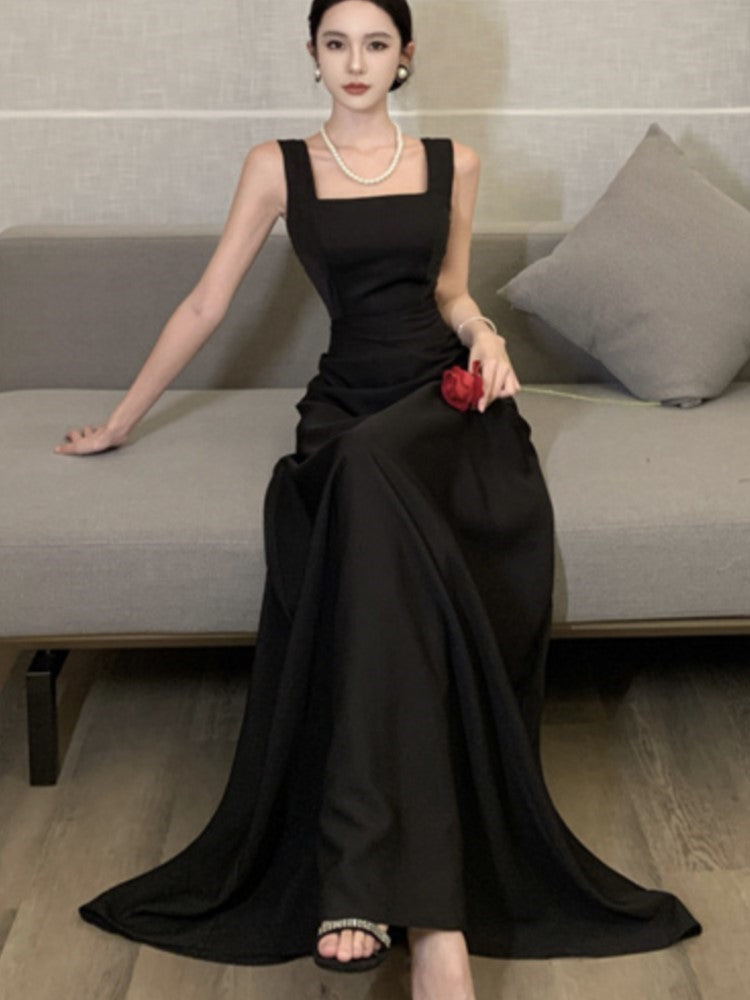 Backless Evening Party Dress Sleeveless A-line Long Dresses for Spring Summer Prom Robe Vestidos Mujer New