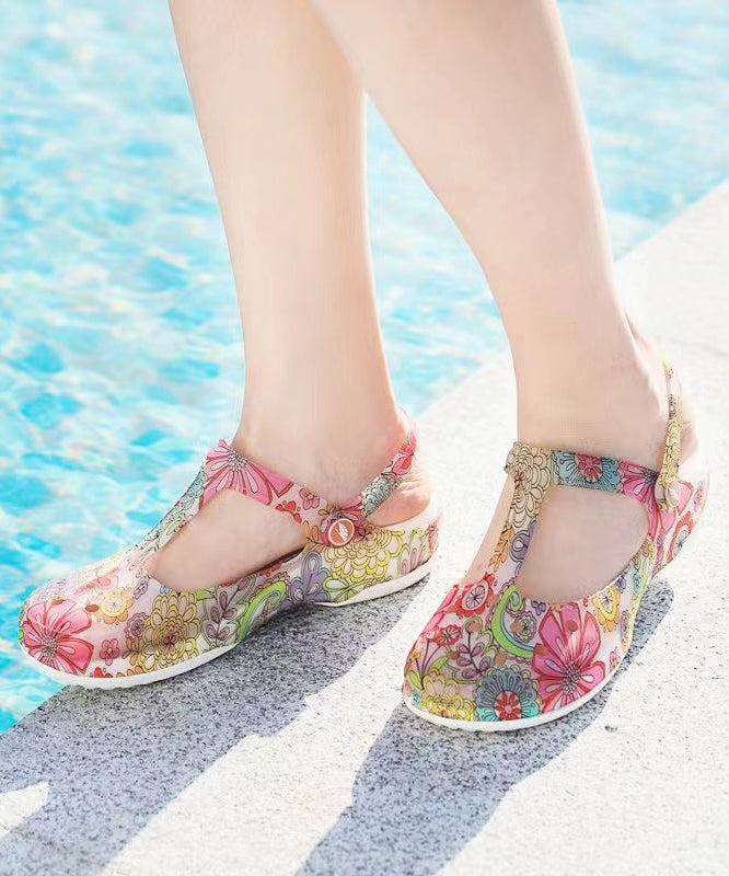 New Summer Hollow Out Print Wedge Beach Slide Sandals Ag1011