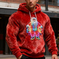 Comstylish Men's Christmas Santa Claus Pattern Flannel Hoodie