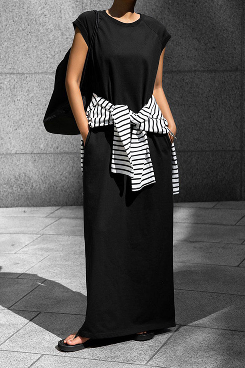 Street Pocket O Neck Vest Dresses