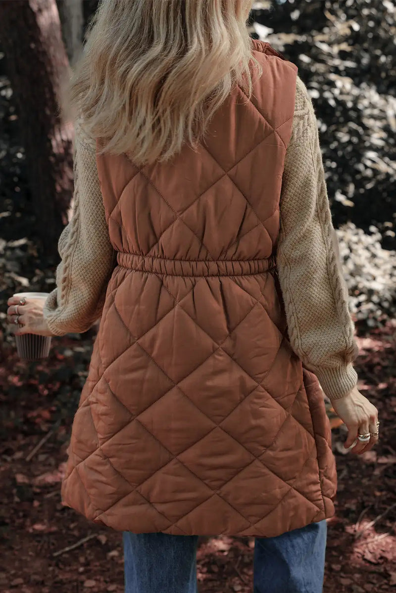 Quilted Coffee Puffer Vest
