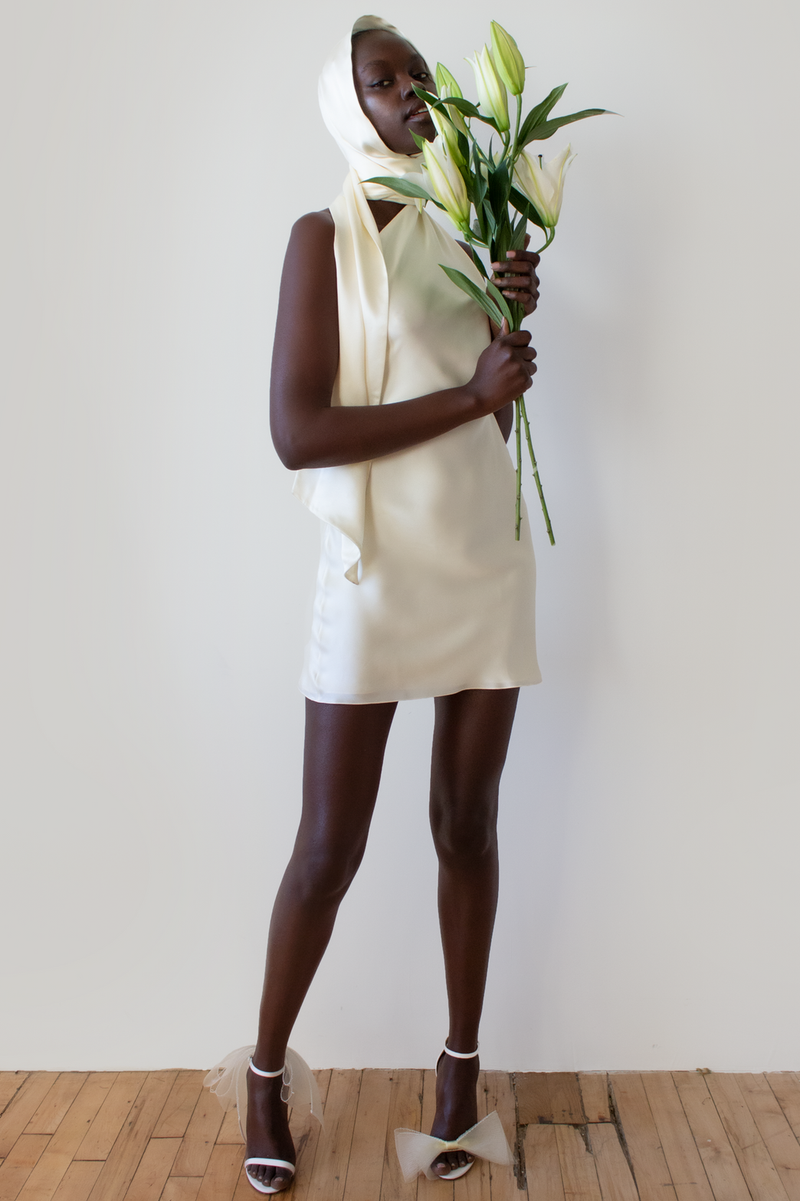 Sleeveless One-shoulder Mini Dress
