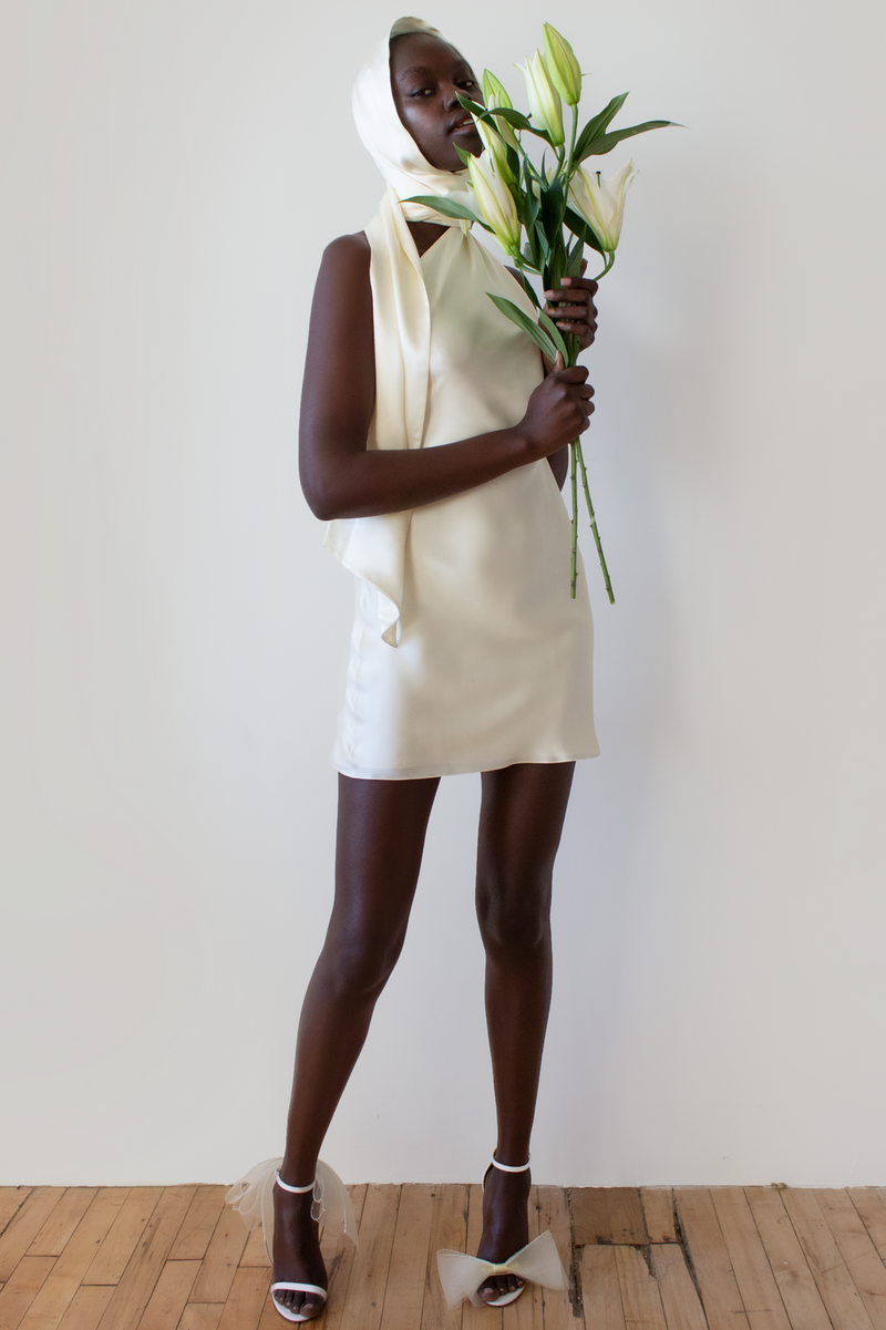 Sleeveless One-shoulder Mini Dress