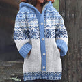Vintage Christmas Snowflake Pattern Knitted Warm Sweater Cardigan elevenforest