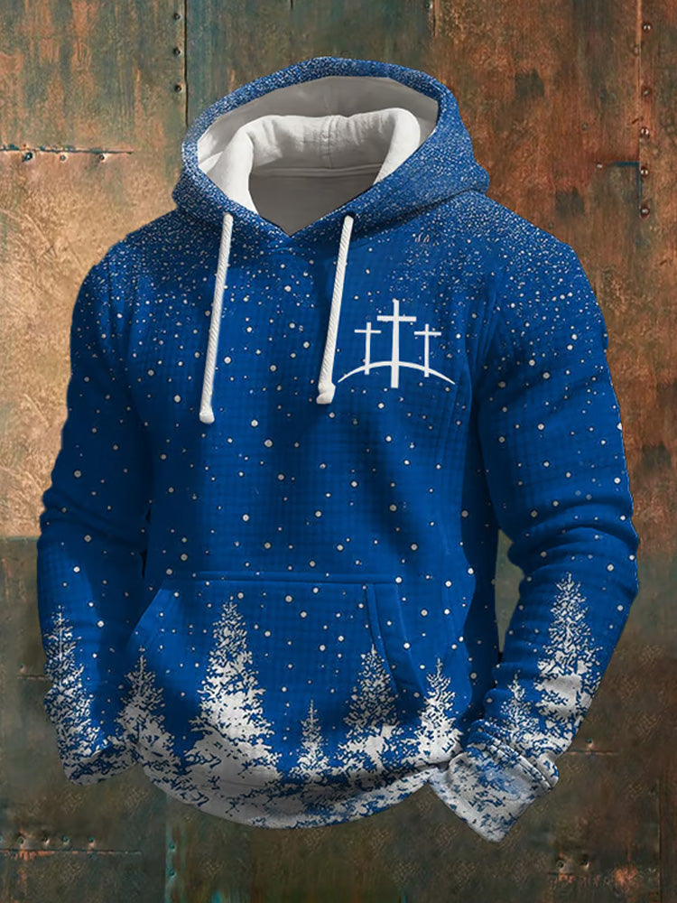 Comstylish Men's Casual Christmas-themed Checkered Sweatshirt