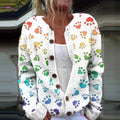 Comstylish All You Need Is Love In Dog Paw Cozy Sweater Cardigan