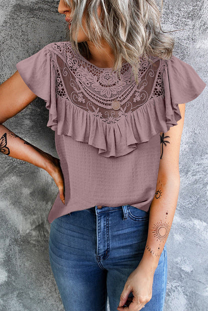 Flounce O Neck T-shirts(8 Colors)