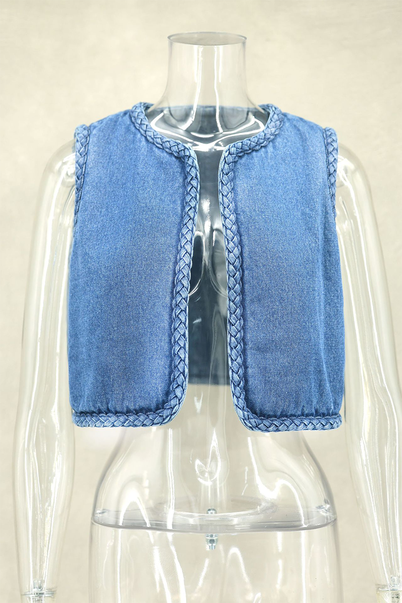 Color Weave O Neck Waistcoats