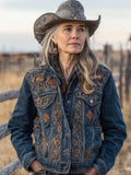 Women's Retro Casual Western Denim Top Jacket artswardrobe
