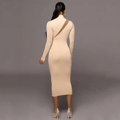 Spring Round Neck Long Sleeve Stitching Dress Dress – Print Mini Dress