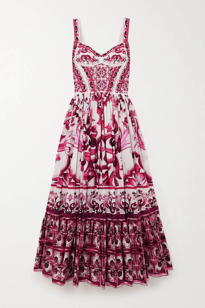 Printed Cami Midi Dress